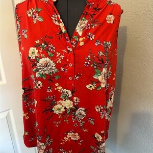 Red Floral Tank